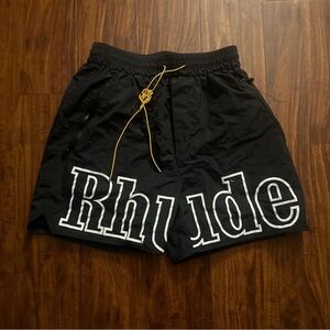 Rhude Black Athletic Shorts with Bold Branding